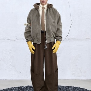 フェイクファーライナーキャンバスウォッシュドブルゾン　1033