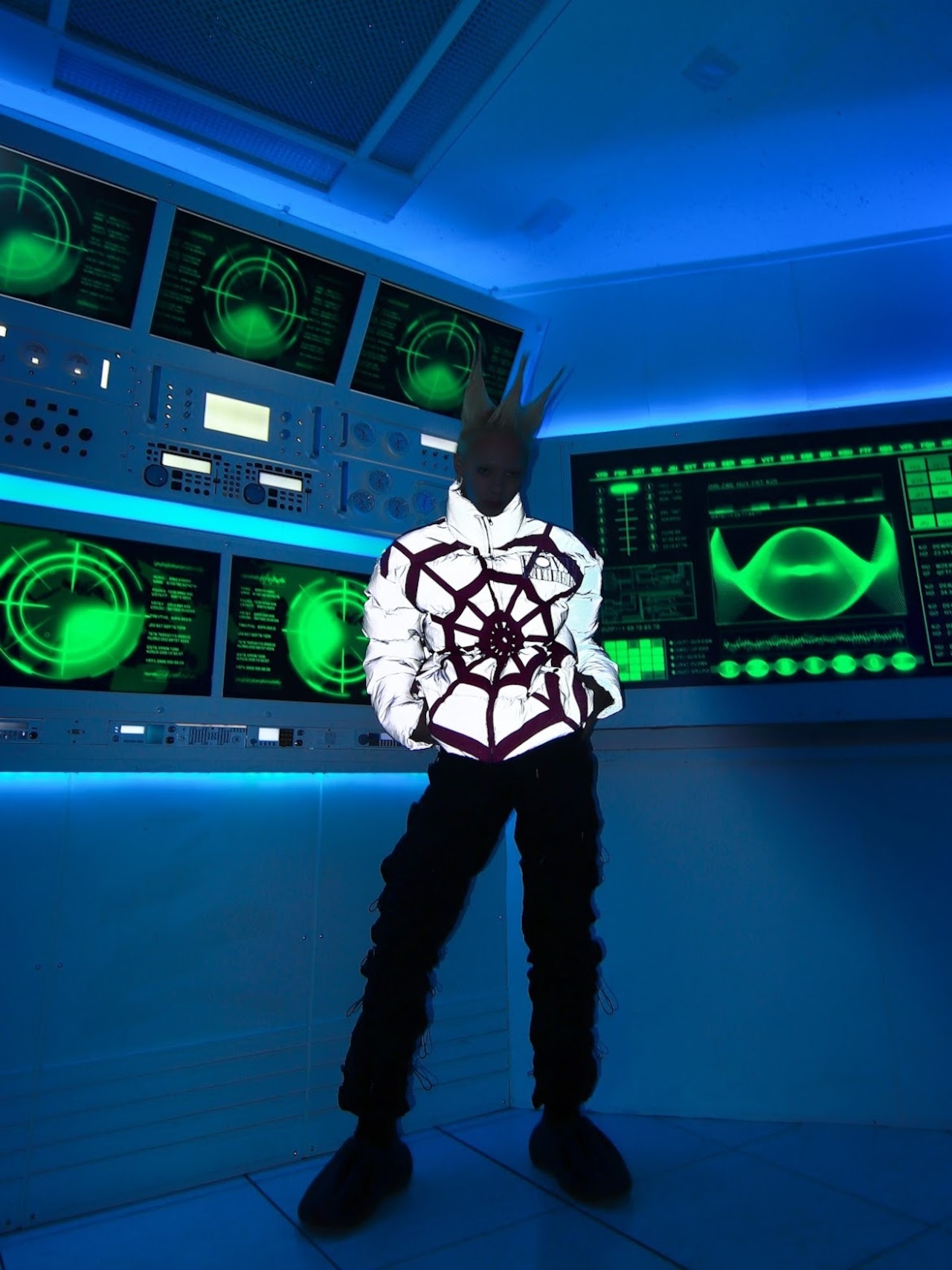 【LOVE KILLER 】Spiderweb reflector oversize down jacket