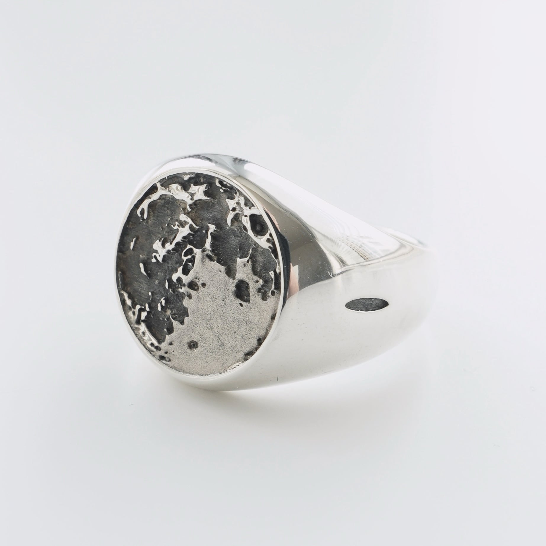 メンズ 008 Moon Surface Pinkie Ring