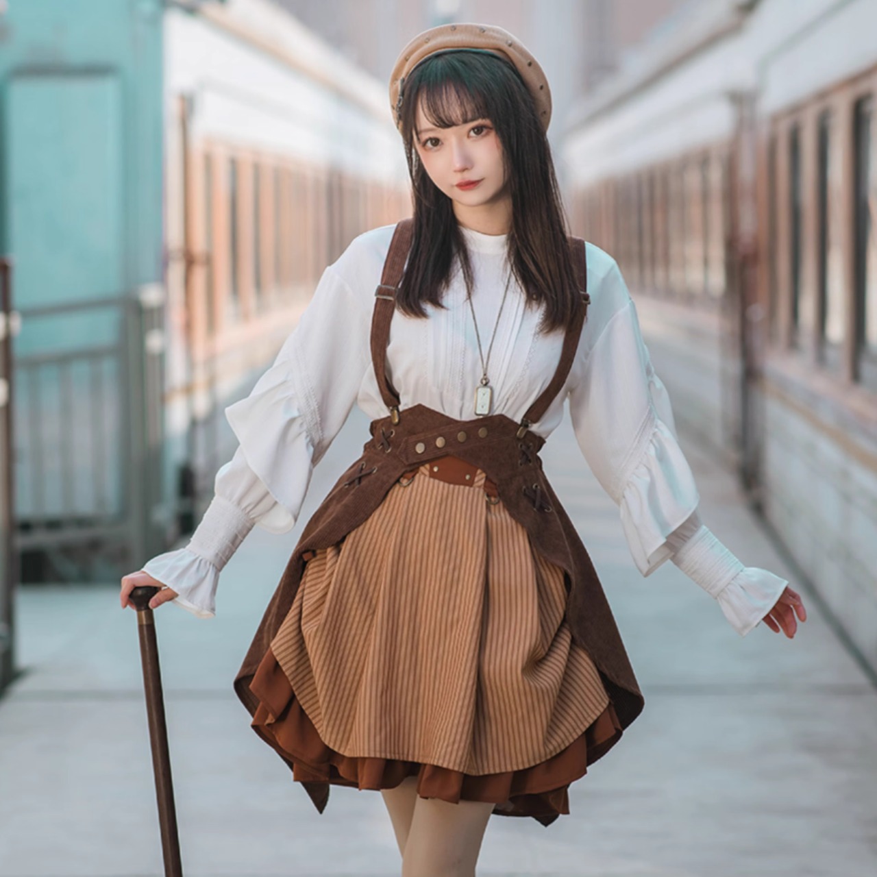 天使と悪魔 サブカル系 ゴシック スチームパンク スカート ショート丈  