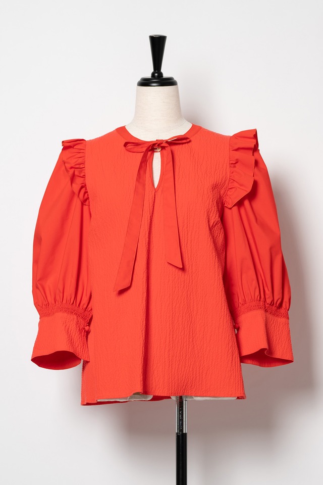 Bumpy Frill Shirt Ⅱ　RED
