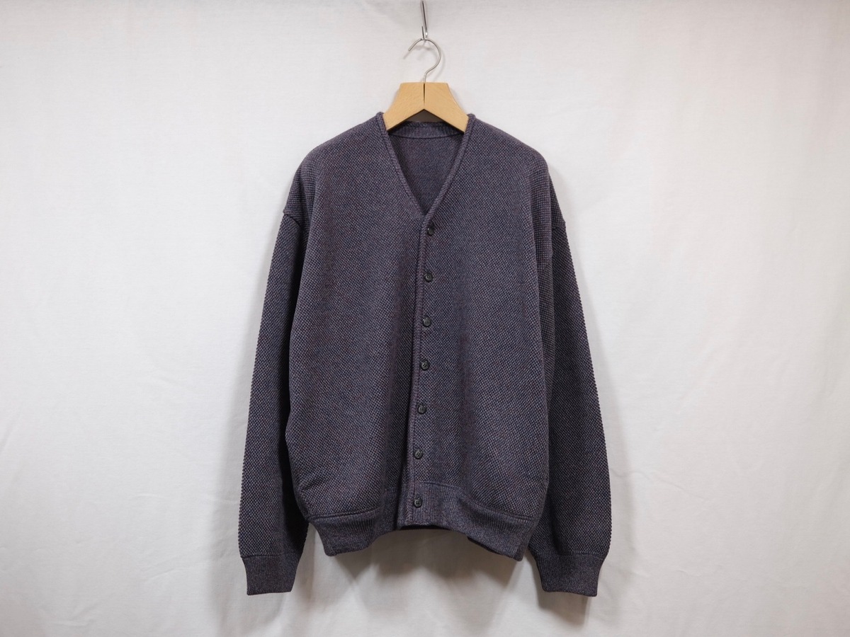 crepuscule “ Moss Stitch V/N Cardigan “ Navy | Lapel online store