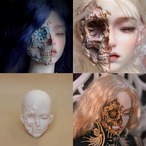 ドールヘッド カスタムドール 素体 1/3 2フェイス メイクアップなし BJD 球体関節人形