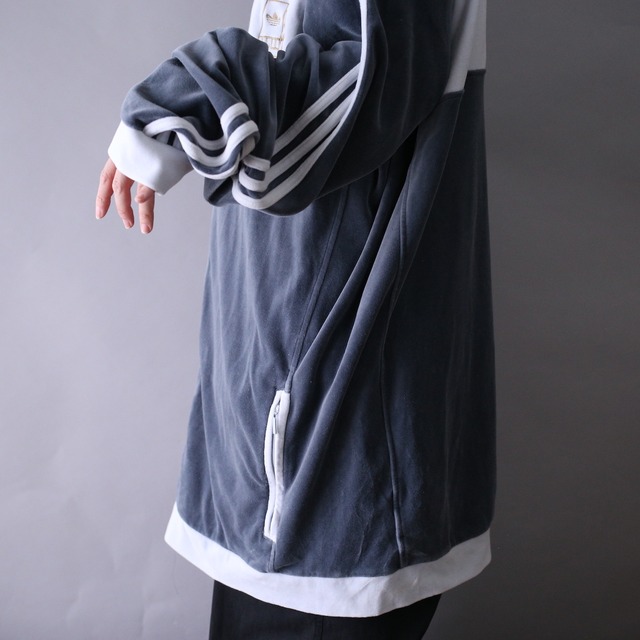 "adidas" super over silhouette velours track jacket