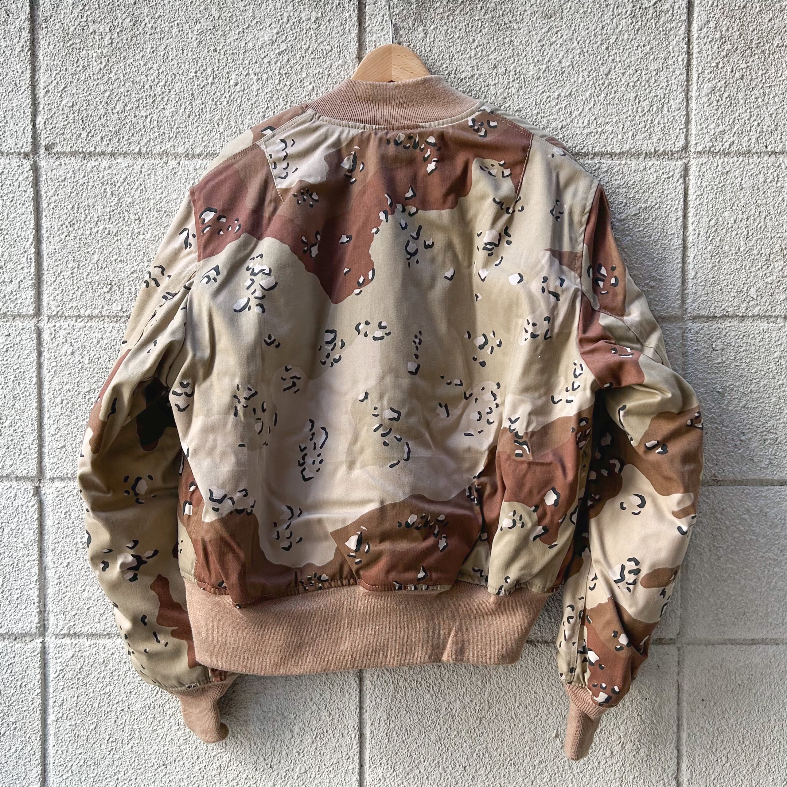 DEADSTOCK 90's CORINTH MA-1 Fright Jacket 6C DESERT CAMO L XL ...