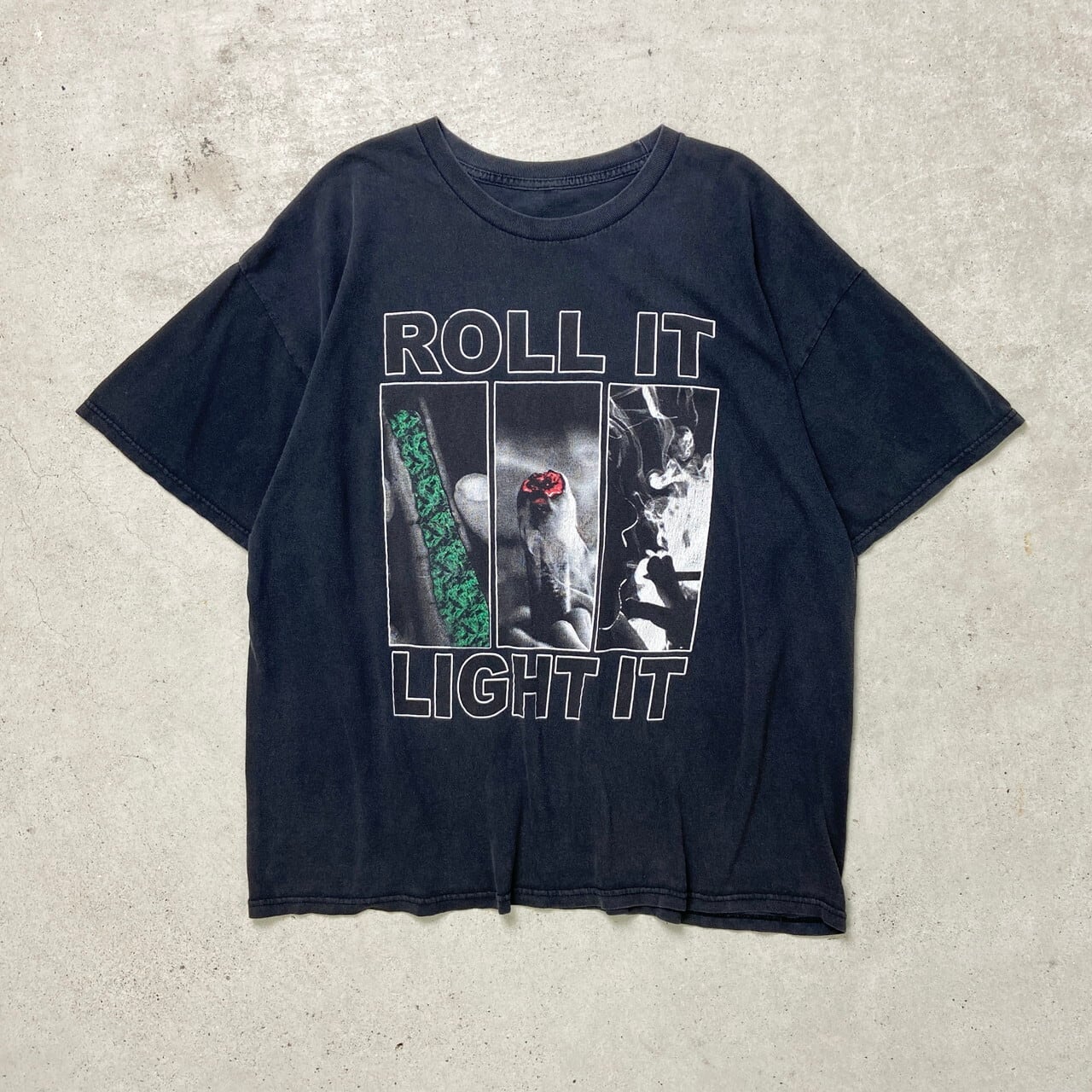 ROLL IT LIGHT IT ジョイント プリントTシャツ メンズ2XL相当 古着 