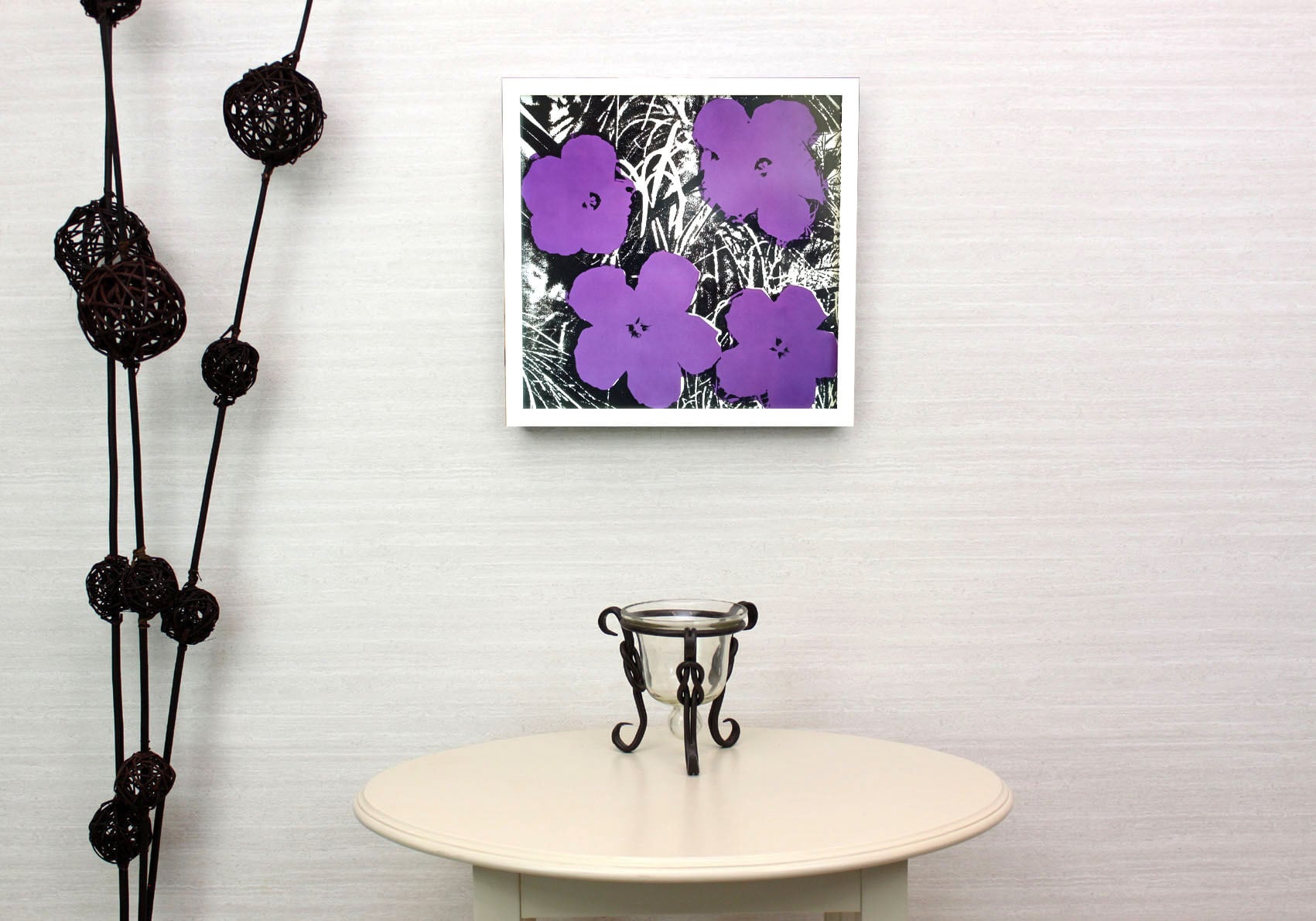 アンディ ウォーホル「フラワーズ,1965(パープル)」展示用フック付