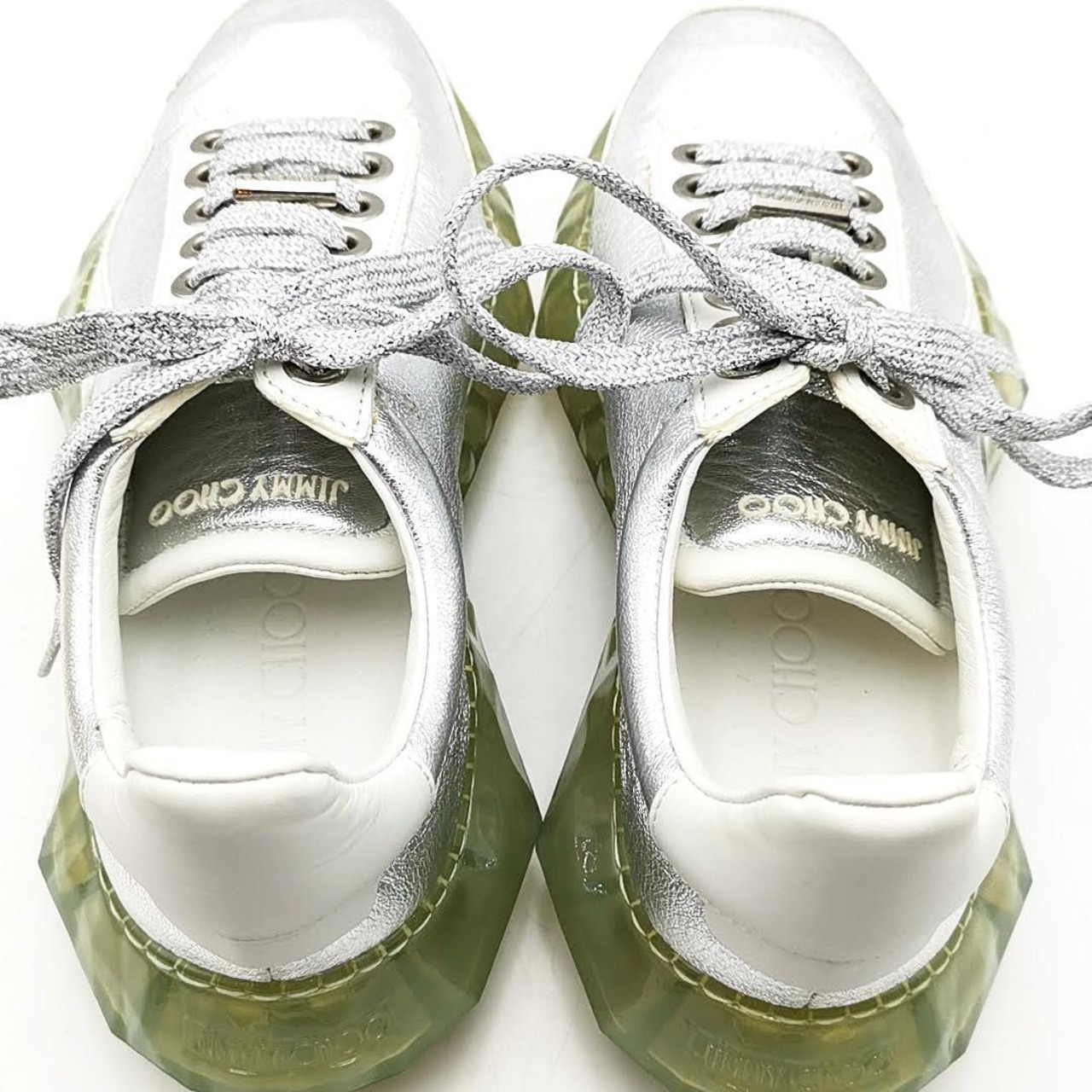 美品 ジミーチュウ スニーカー ダイヤモンド レザー 03-24040504  