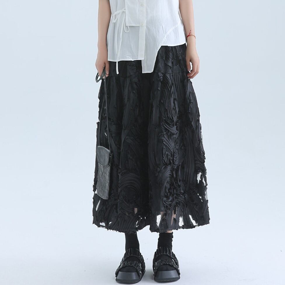 sheer long skirt / l0841