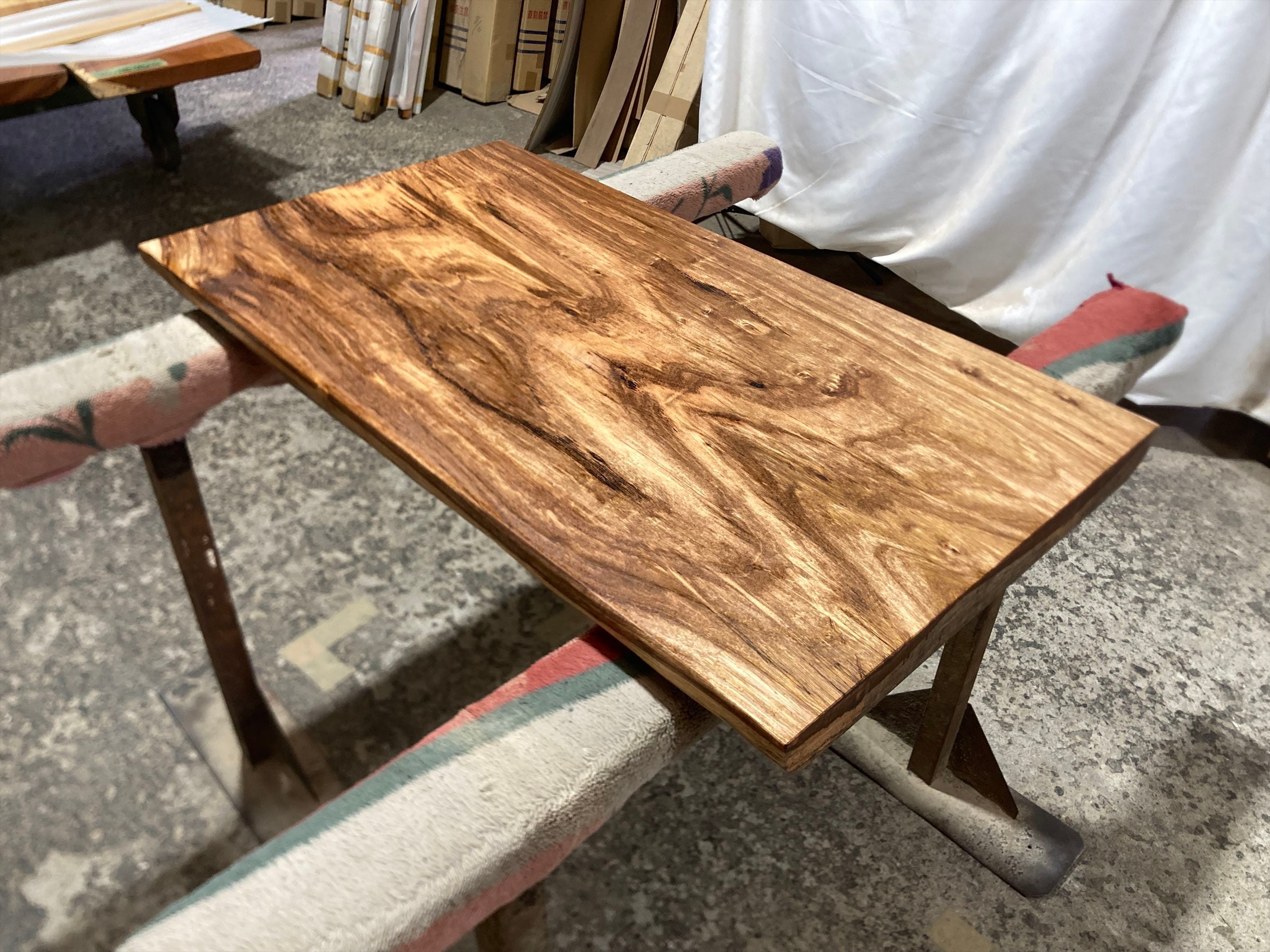 オバンコール9225 一枚板無垢 乾燥材 900x440-430x45㎜  カウンター テーブル ローテーブル 窓台