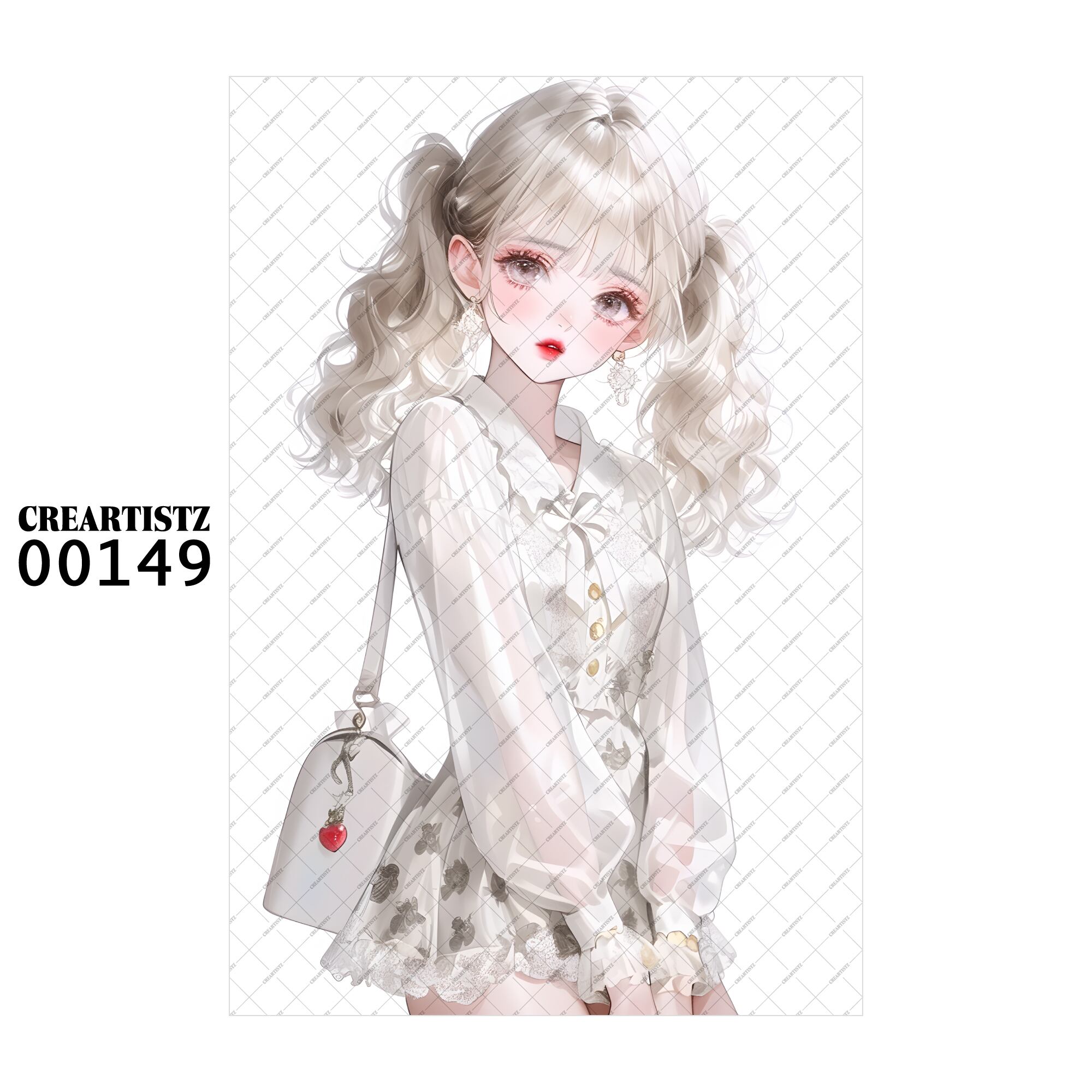 00149 ガール キュート オリジナル ペーパー/ステッカー 4枚セット CREARTISTZ