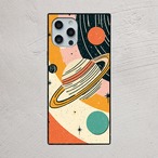 受注生産 iPhoneケース 惑星軌道のレトロ宇宙柄｜惑星モチーフ RFSP003C
