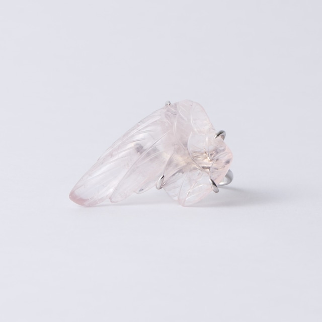 Feather Ring / Rose Quartz x Silver