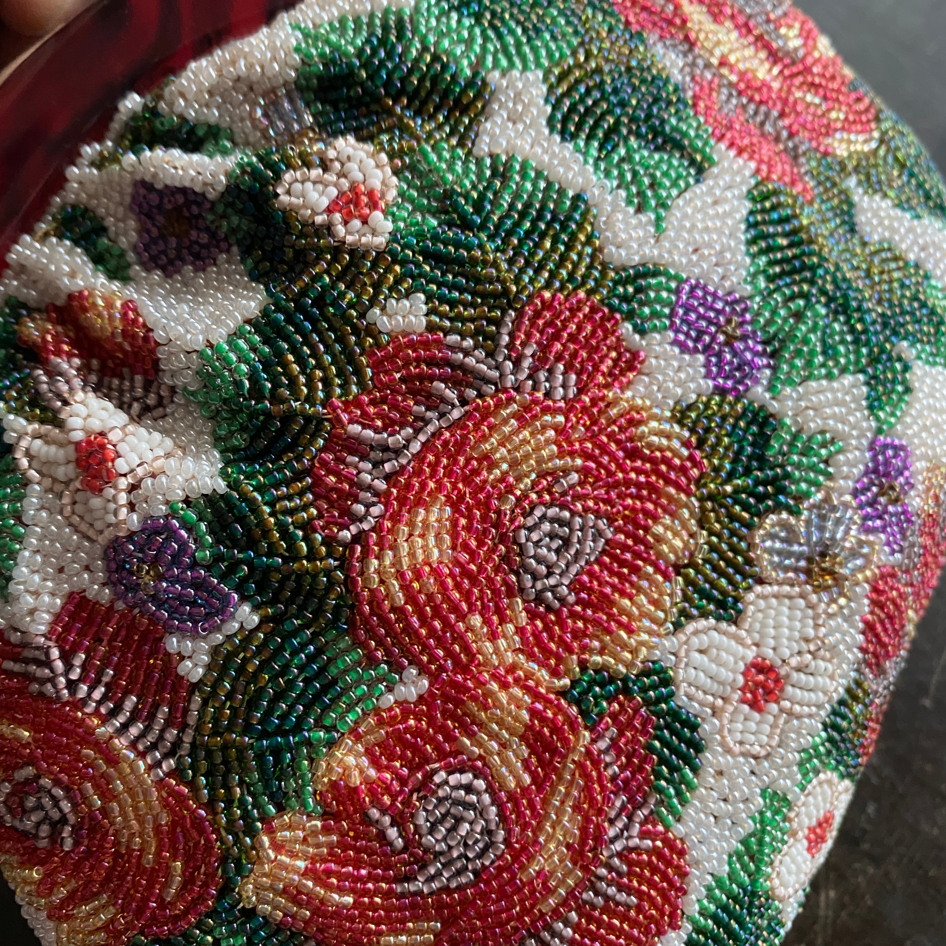 ヴィンテージ 薔薇と小花のビーズバッグ | bonbidou22