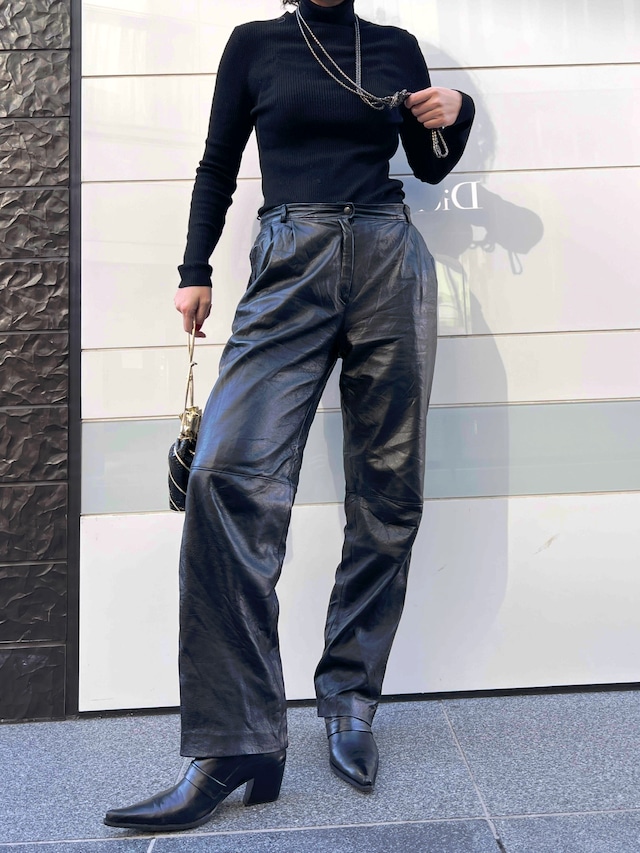 Vintage Euro black leather pants