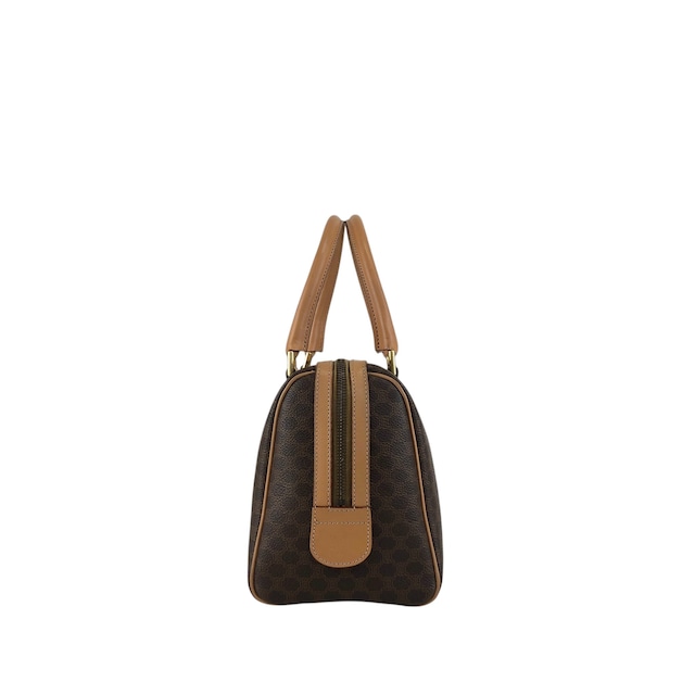 CELINE セリーヌ マカダム ショルダーバッグ ブラウン ブラゾン型押し PVC 2WAY vintage ヴィンテージ オールド h5nkpp