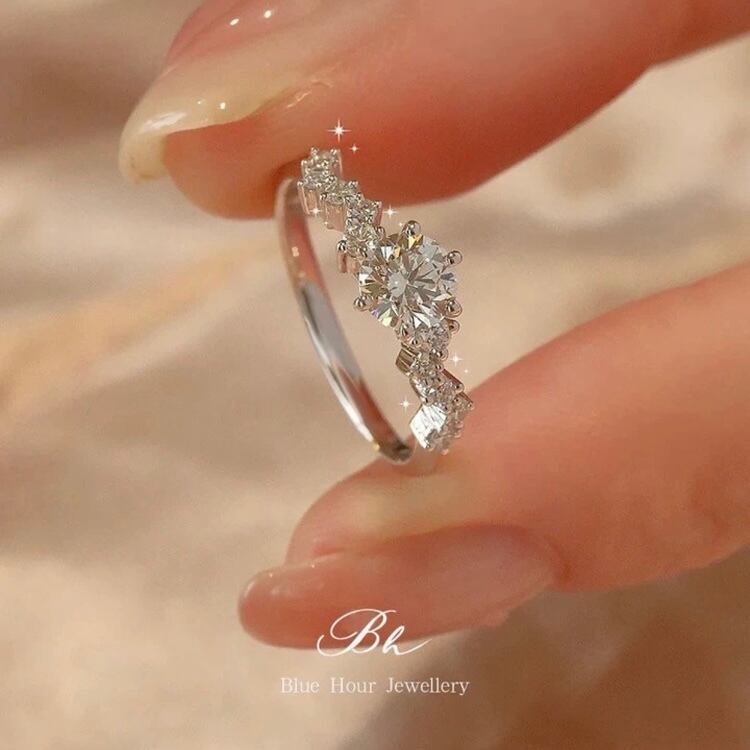 ローズ フラワー モアサナイト キラキラ 1ct 花 ゴージャス