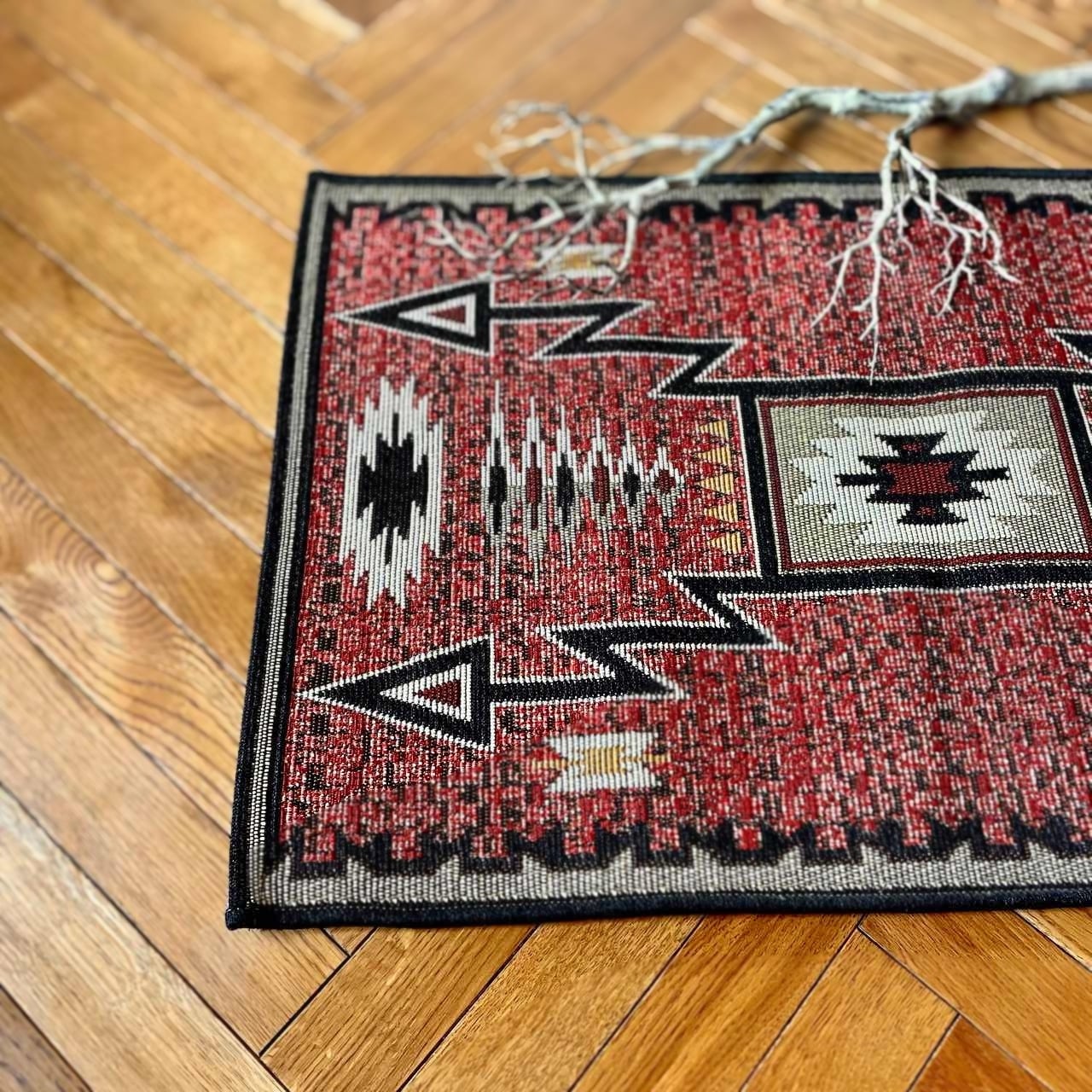 トゥーゴーマット NATIVE RED｜ラグ 織りマット 綿 フロアマット 玄関