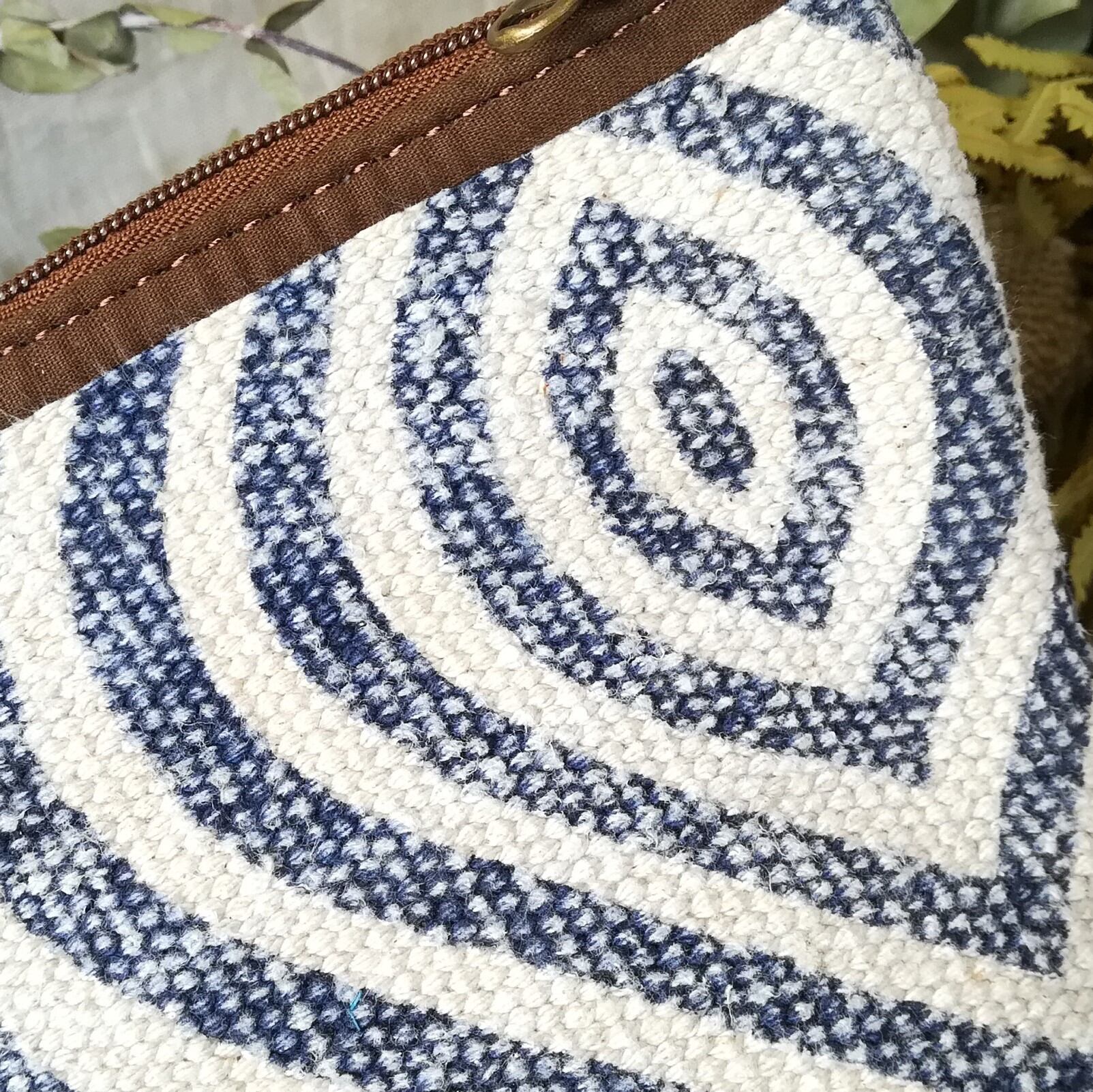 インド ハンドメイド ブロックプリント コットン ポーチ INDIGO raj01 | Amra