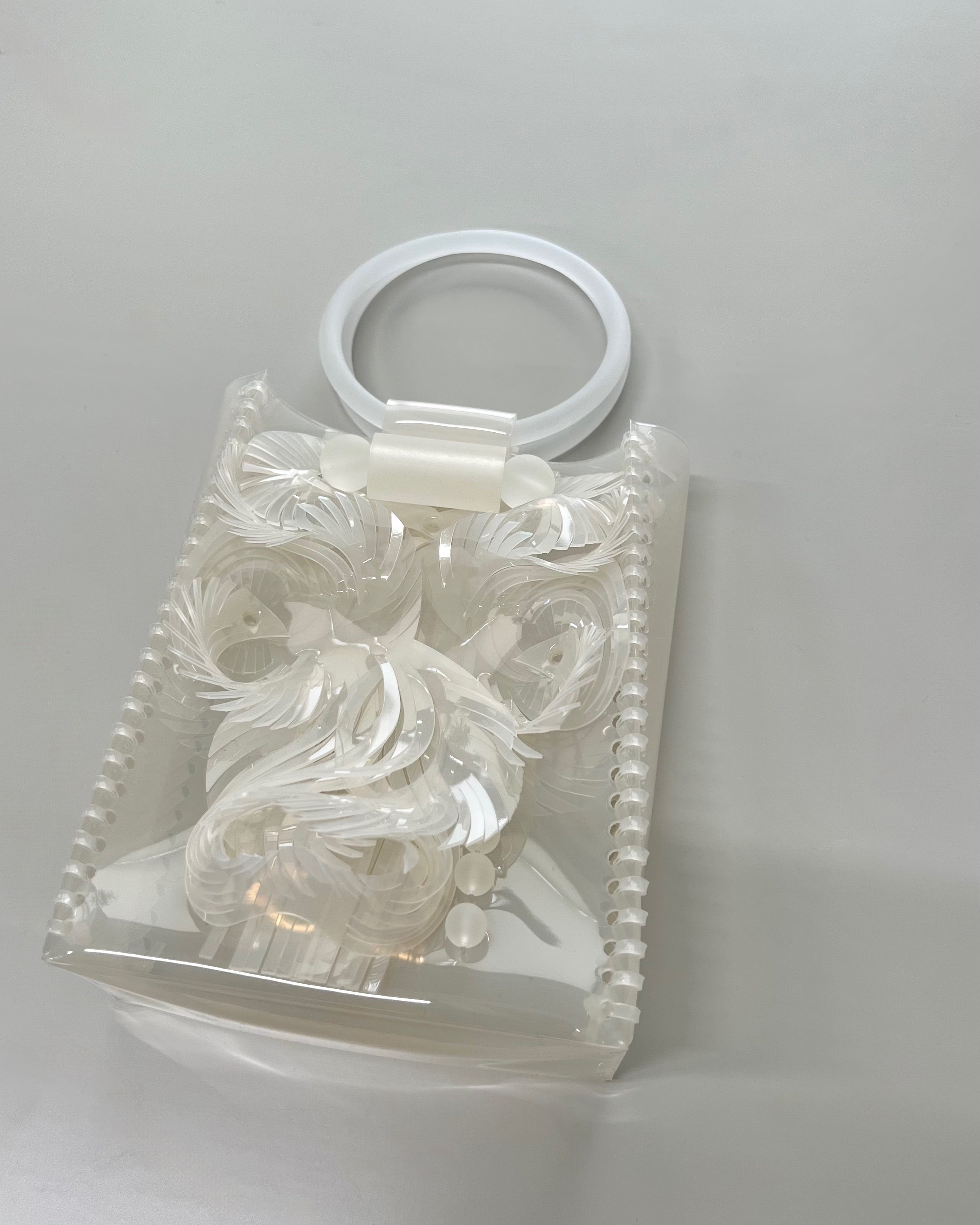 Mame Kurogouchi / Transparent Sculptural Mini Handbag - WHITE | TOLMA.