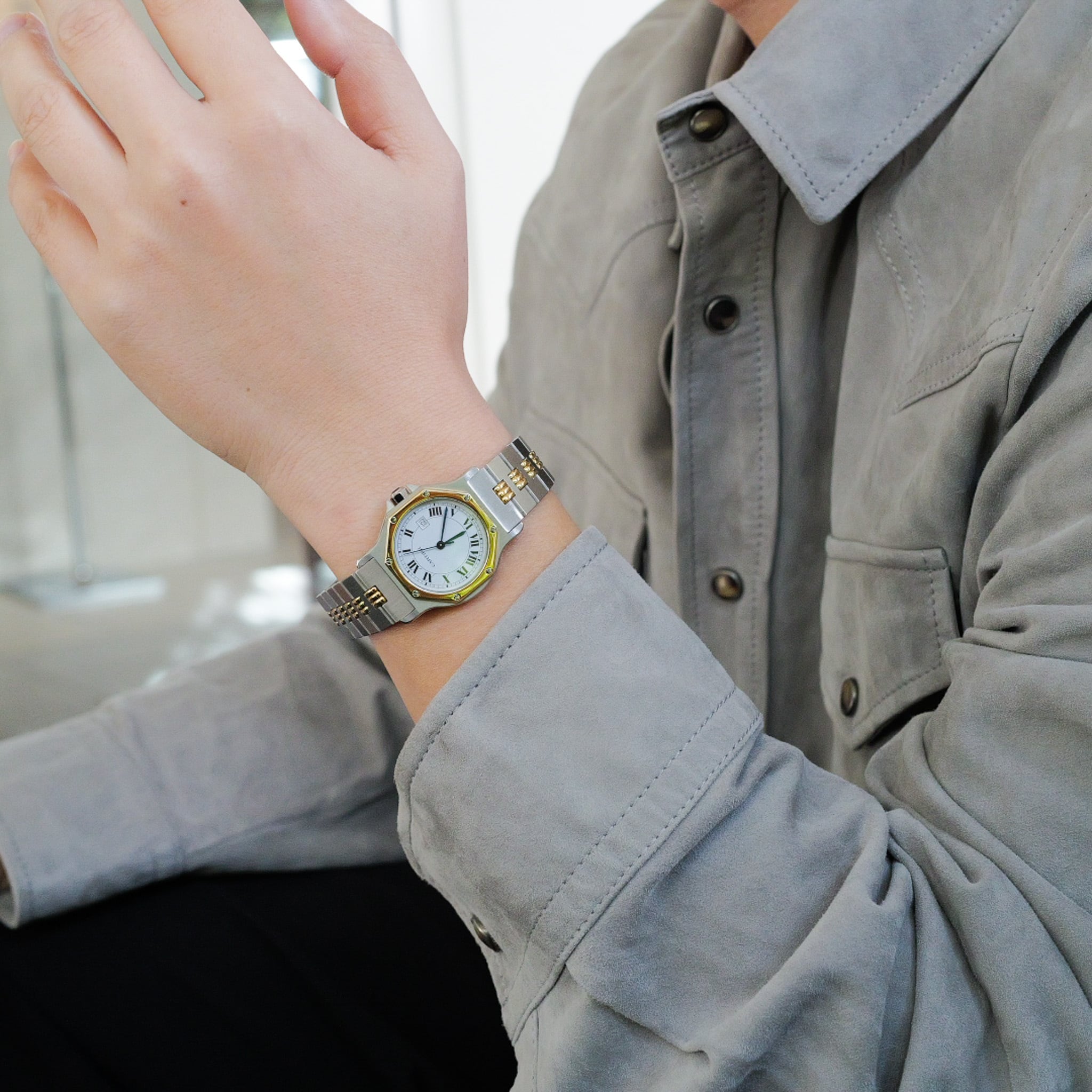 カルティエ サントスオクタゴン LM ゴドロン コンビ 自動巻き 初期型