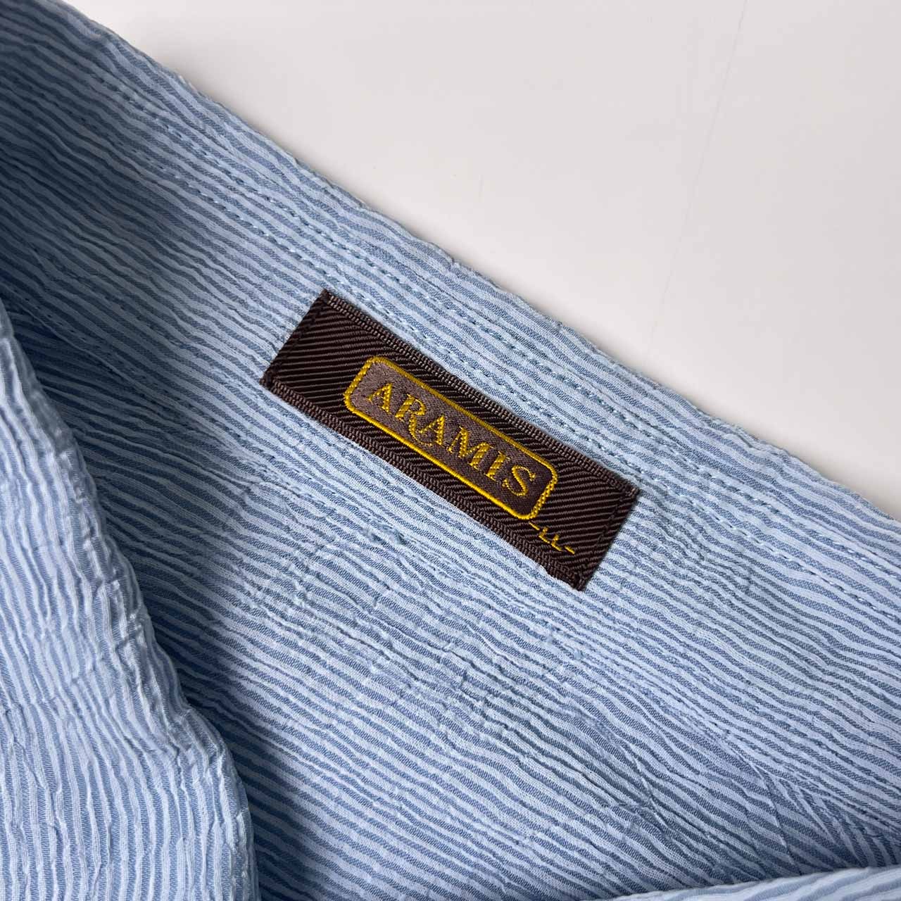 ARAMIS アラミス シワ加工 長袖シャツ LL/大きいサイズ 水色系 メンズ