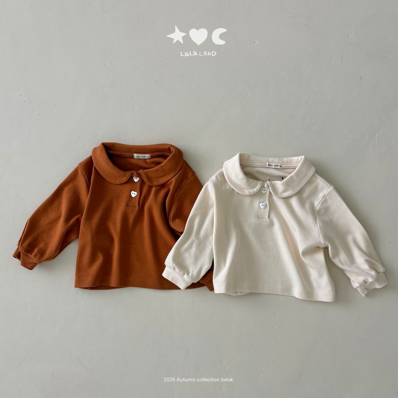 韓国子供服 / LALALAND / 26Autumn / ベベ モダル まるえりTシャツ / 秋服 / ベビー *6M~18M*