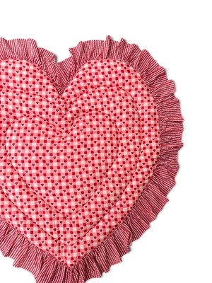 Heart Frill Mat - Combination Color -Red Heart Checks【saruche】