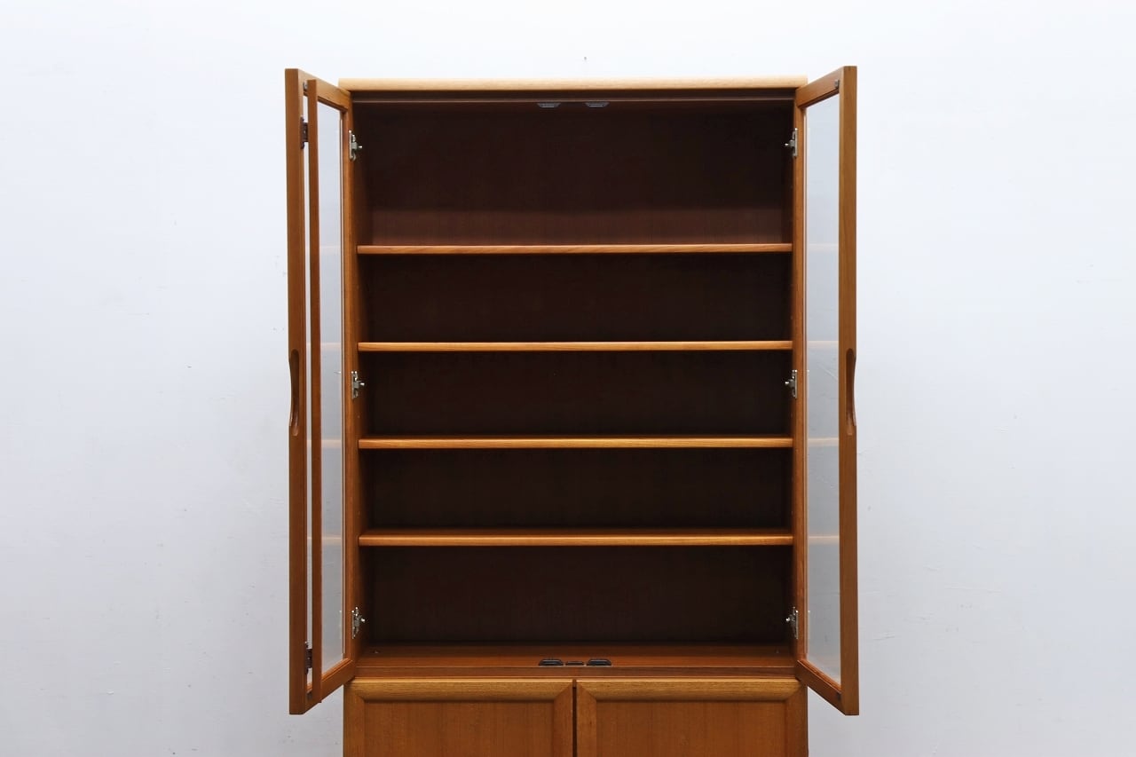 ヴィンテージ チーク材 キャビネット 食器棚 本棚 飾り棚 ラック 北欧