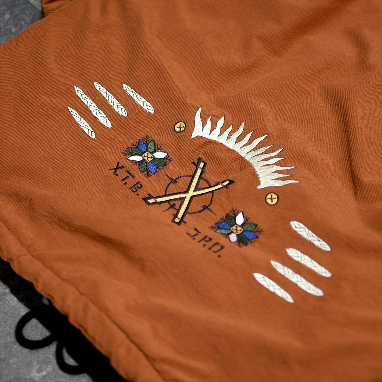 layered design foodie nylon fleece jacket