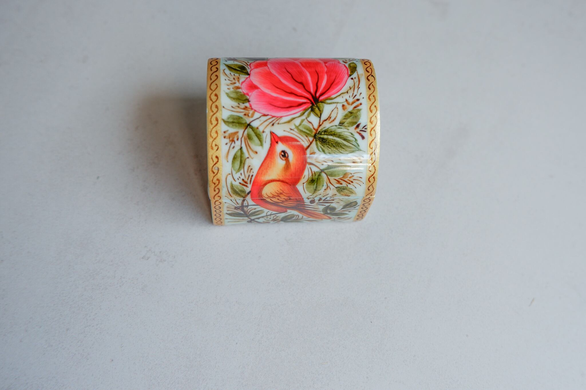 Miniature Box / bird【イランの細密画小物入れ】