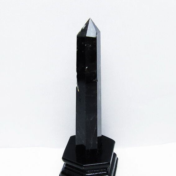 モリオン 黒水晶 六角柱 台座付属 一点物 152-4037