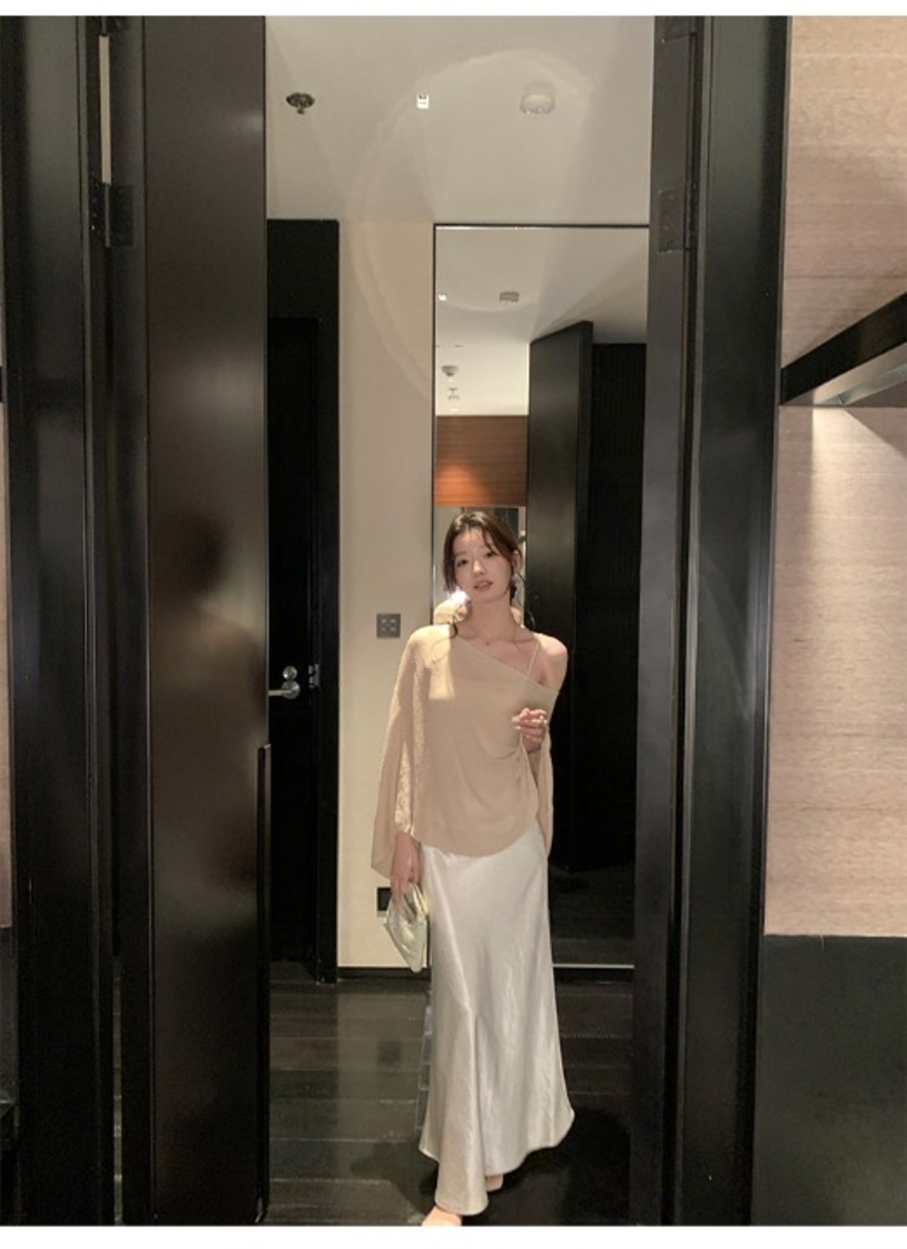A-line draped long skirt【H00076】