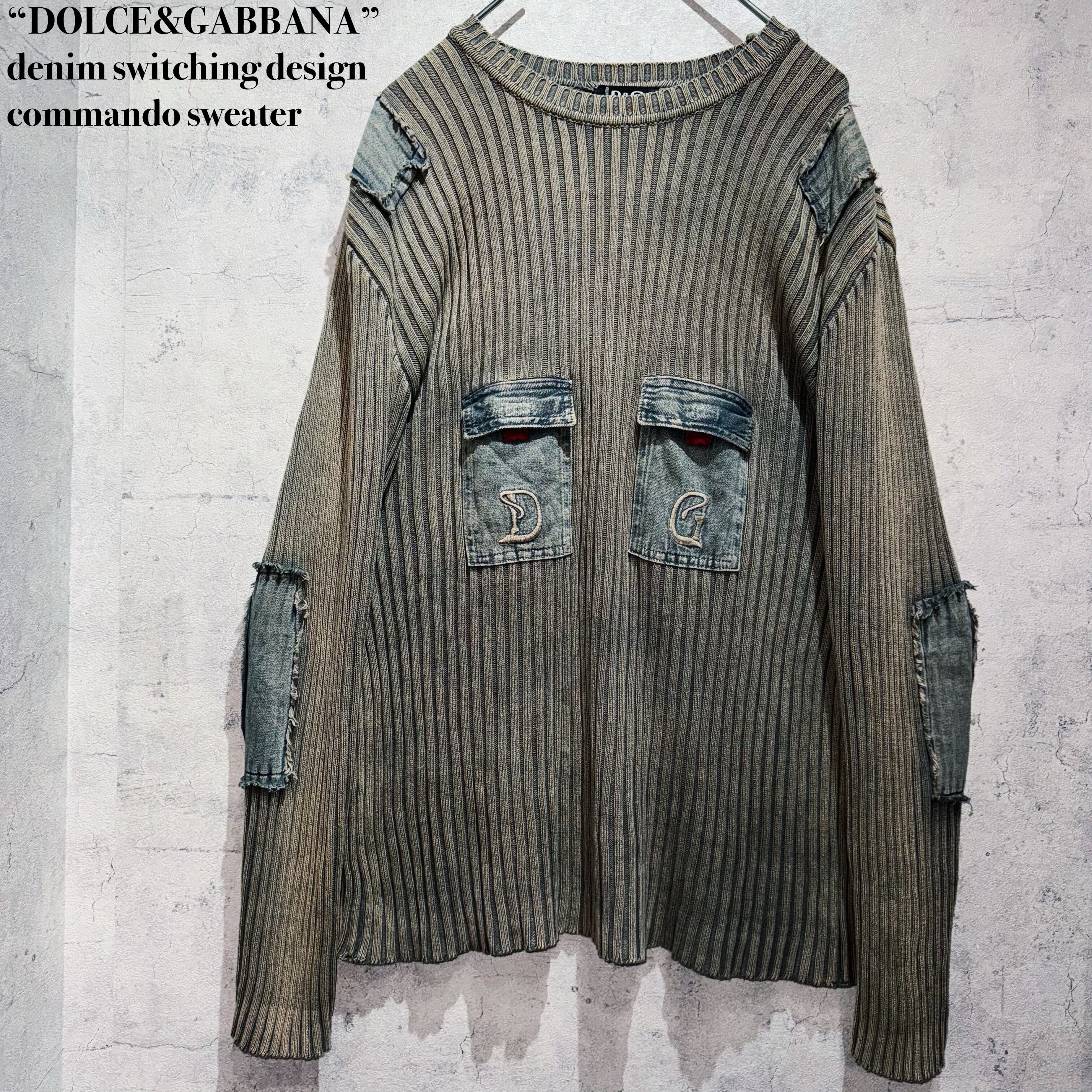 “DOLCE&GABBANA”denim switching design commando sweater
