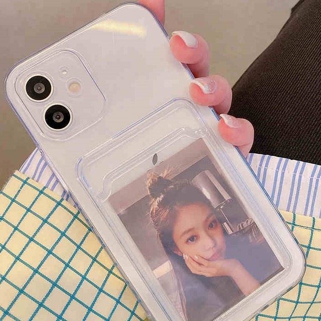 iphone X 11 12 シリーズ クリアTPUケース♡カードポケット付き