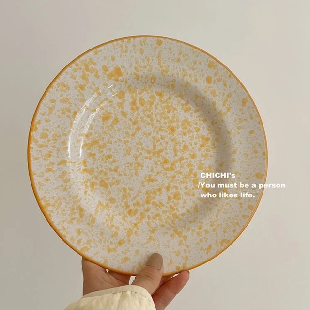 【お取り寄せ】★3色★ 食器 韓国風 洋食皿 陶器 撮影道具 お皿