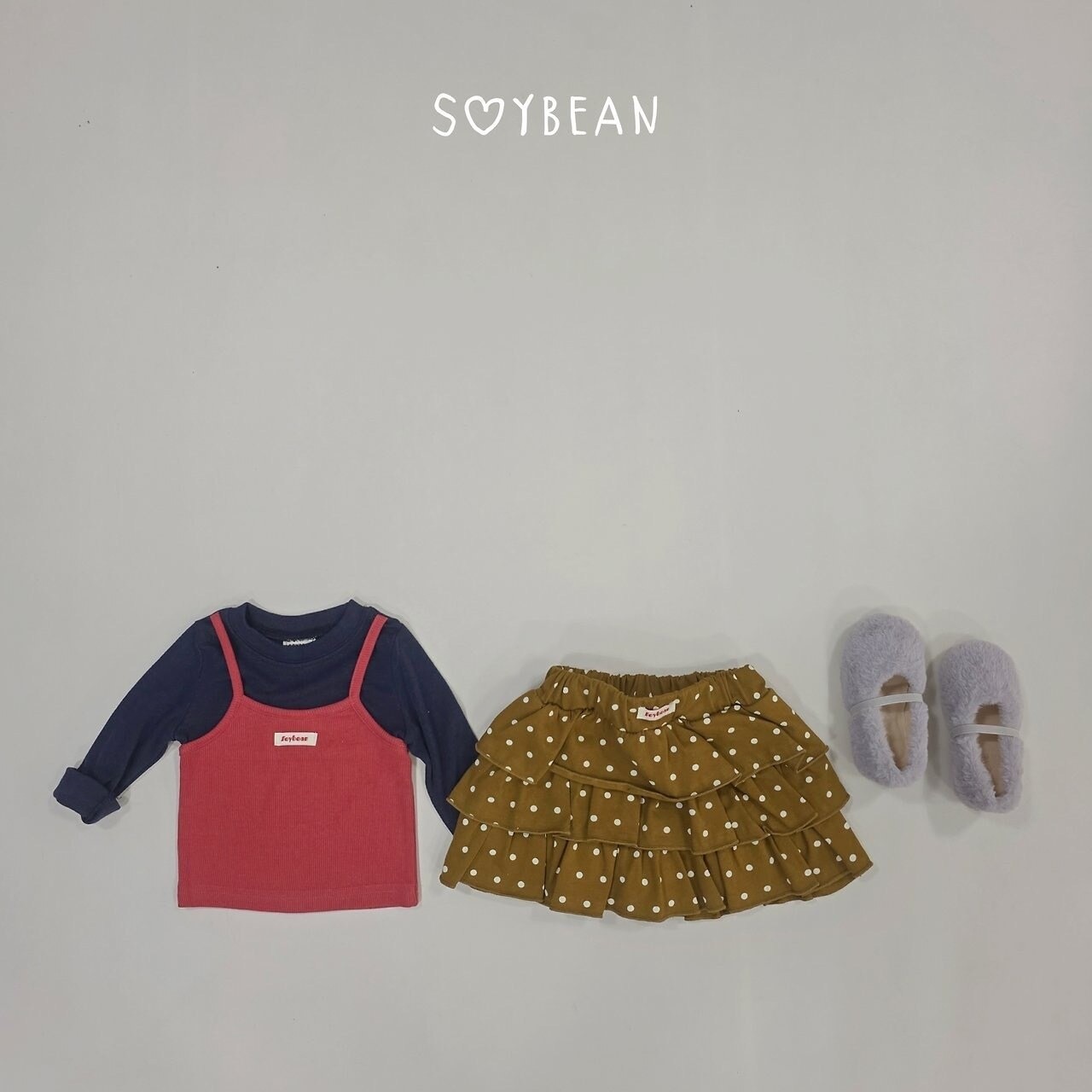 韓国子供服 / 26Autumn / soybean / ツイン レイヤードTシャツ / キッズ服 / 秋服 *XS~XL*