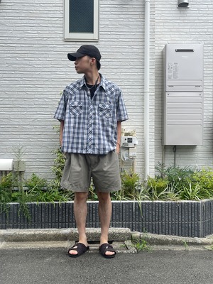 Wrangler / western shirts / check pattern / S/S shirts / Square cut shirts