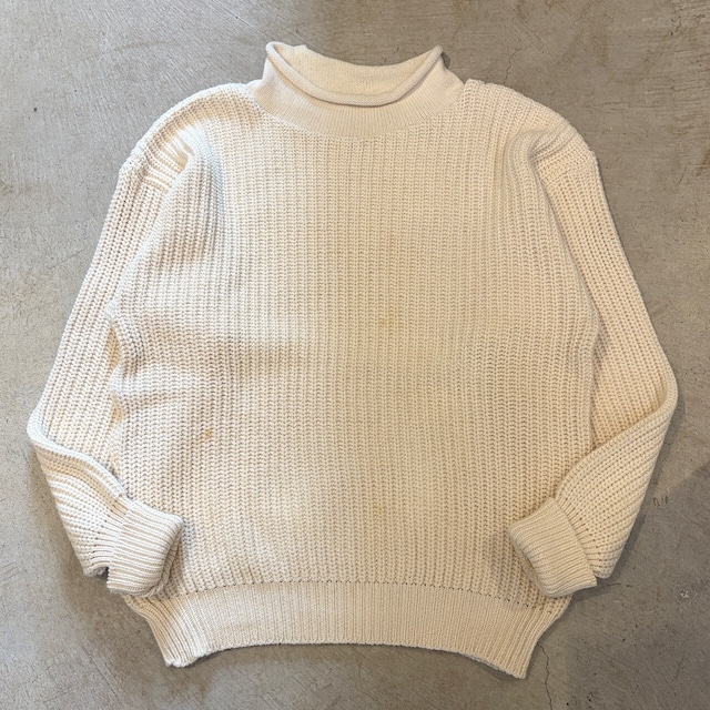 1990s~ WHALERKNITS ROLL NECK SWEATER WHITE USA