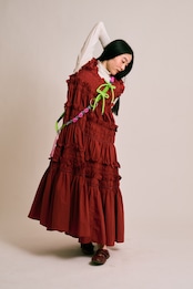 2way big ribbon flower strap Neon Green