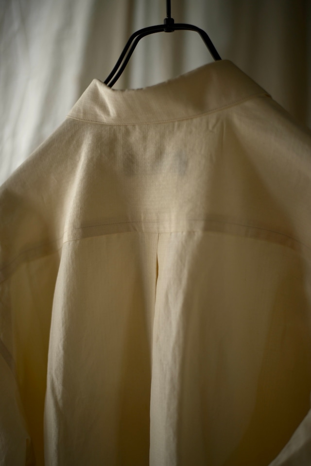 ensou. / silk linen rip stop ribbon shirt(écru)