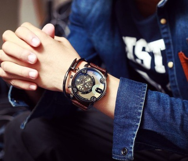 ファッションjis高品質ブルーレイ黒茶色の革バンド鋼シェル男性クォーツ時計腕時計レロジオmasculino