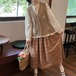 フラワー刺繍ケーブル編みニットベスト ・12281