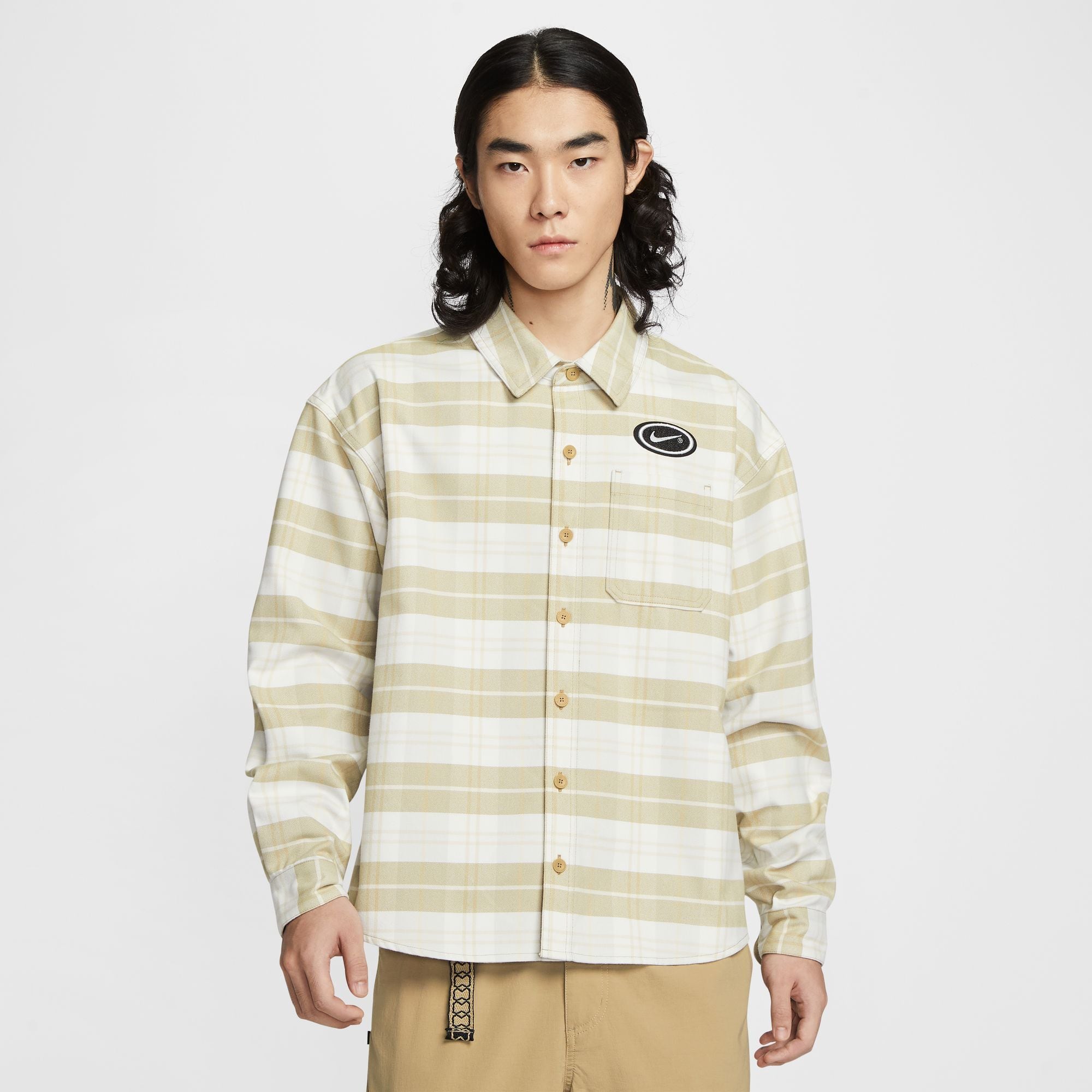NIKE SB / SB FLNNL BTN UP KOS L/S TOP / SAIL/LTBONE