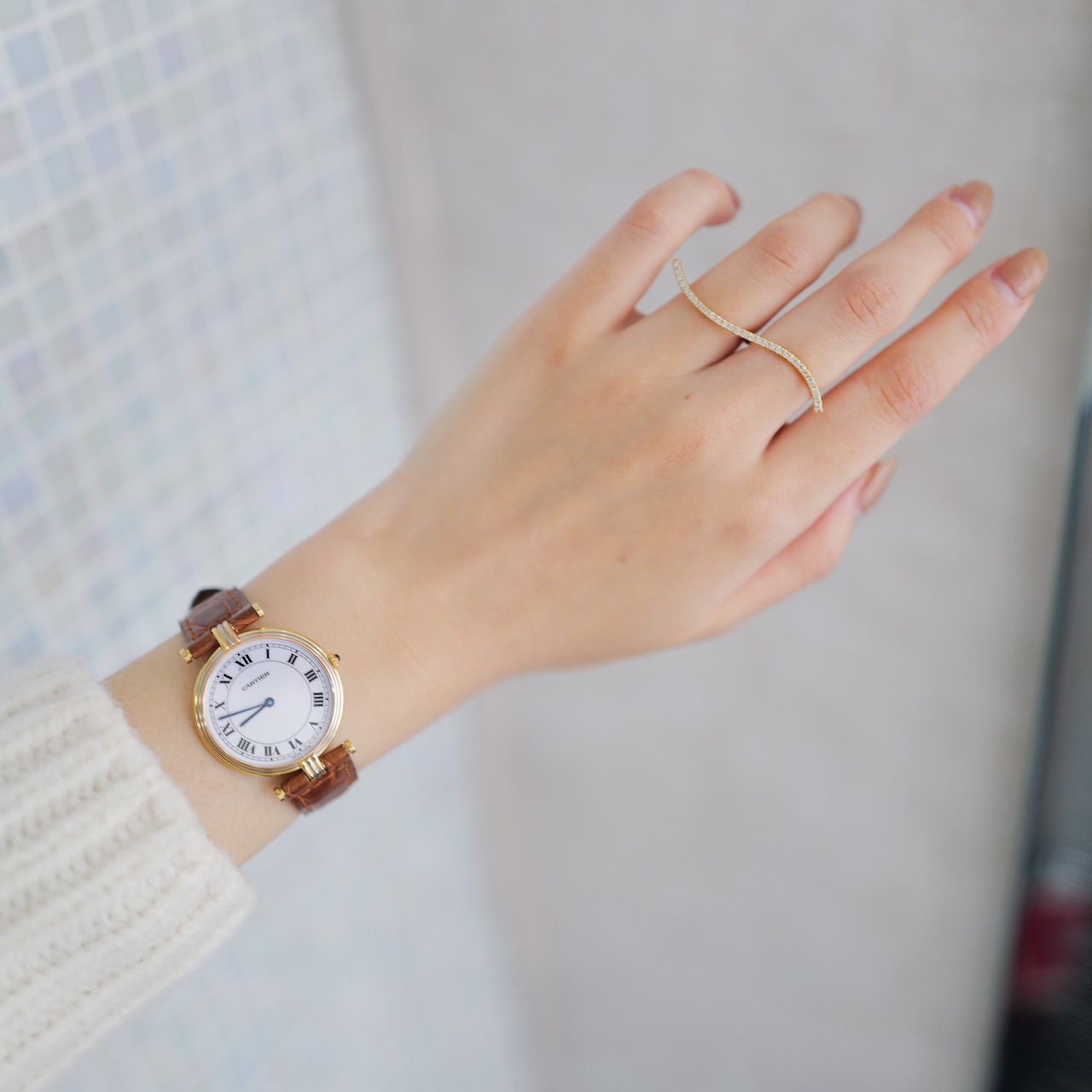 カルティエ ヴァンドーム LM ゴールド トリニティ 3カラーベゼル ラウンド