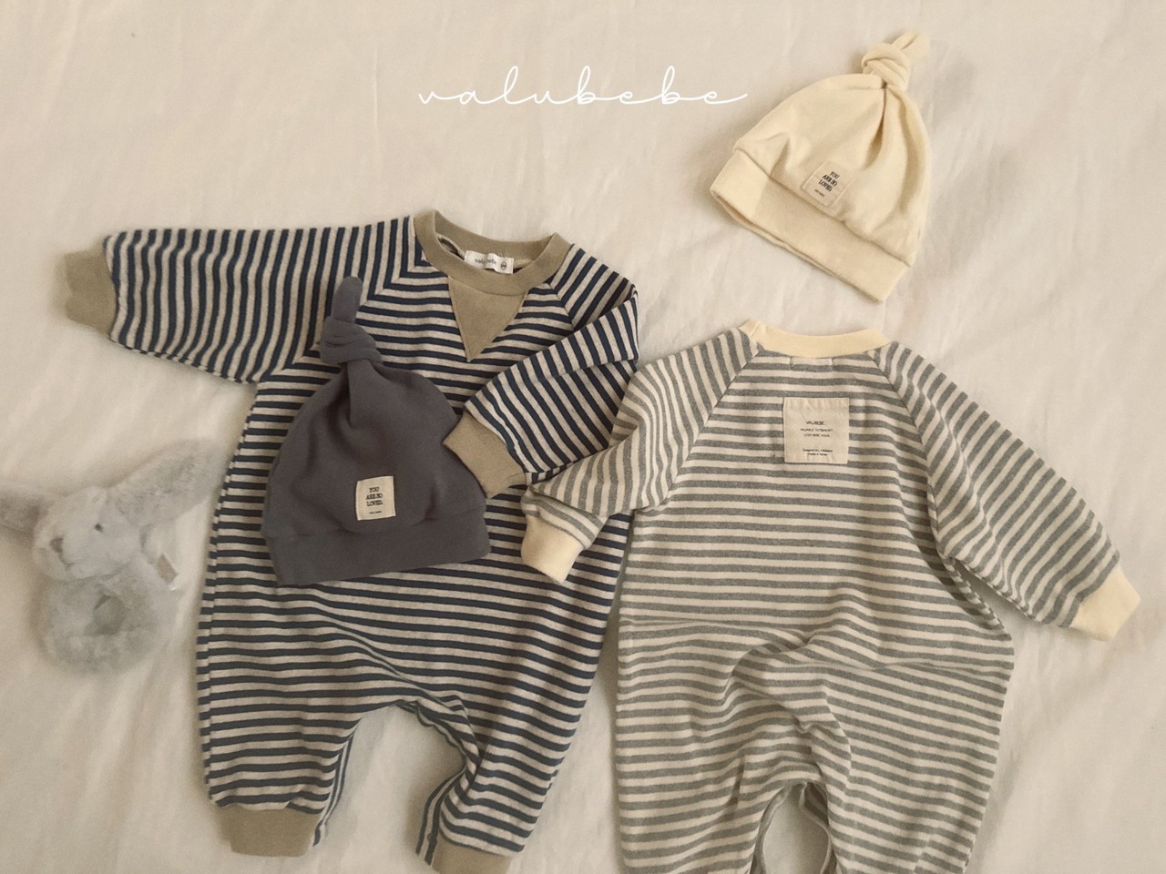 【valu bebe】バイカラーボーダースウェットスーツ ブルー 60~80cm 240839 - 2