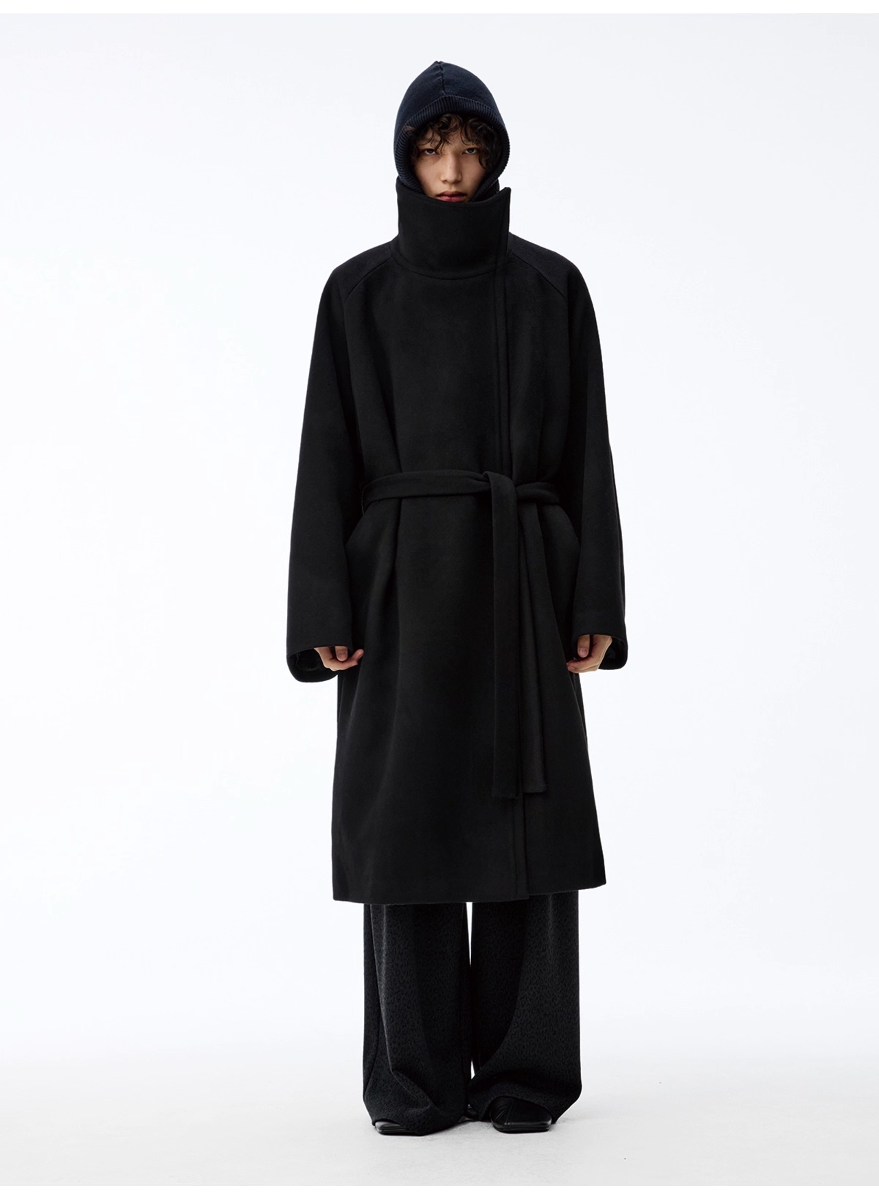 JCAESAR STUDIO Diagonal Zip Wool Coat