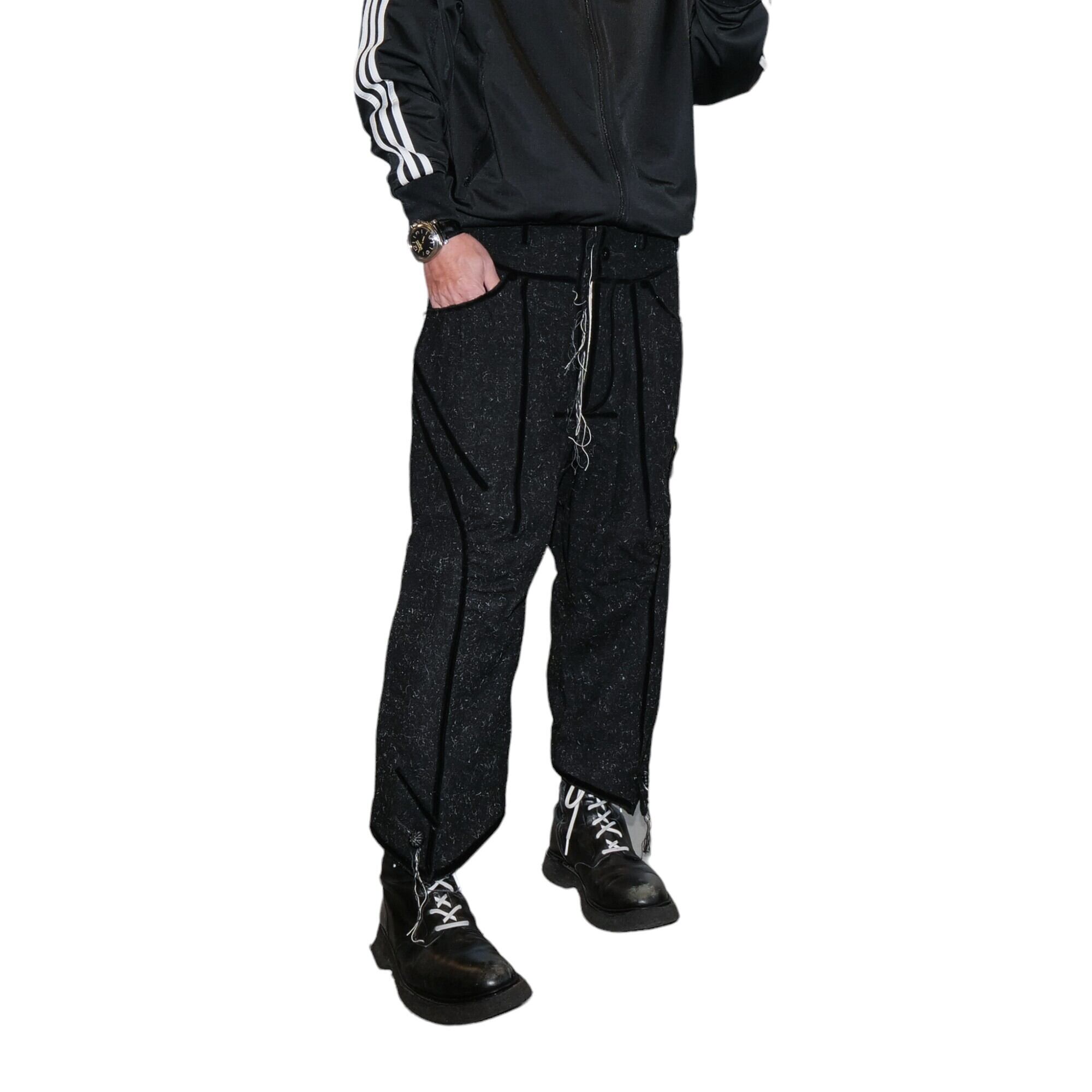 Numbernine ナンバーナイン 09年AW 装飾 ワイド ハイウェストパンツ