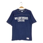 70s チャンピオン 美品 バータグ USA製 ヴィンテージ Tシャツ フットボールTシャツ ネイビー カレッジ シングルステッチ CHAMPION サイズM 古着 BD0063