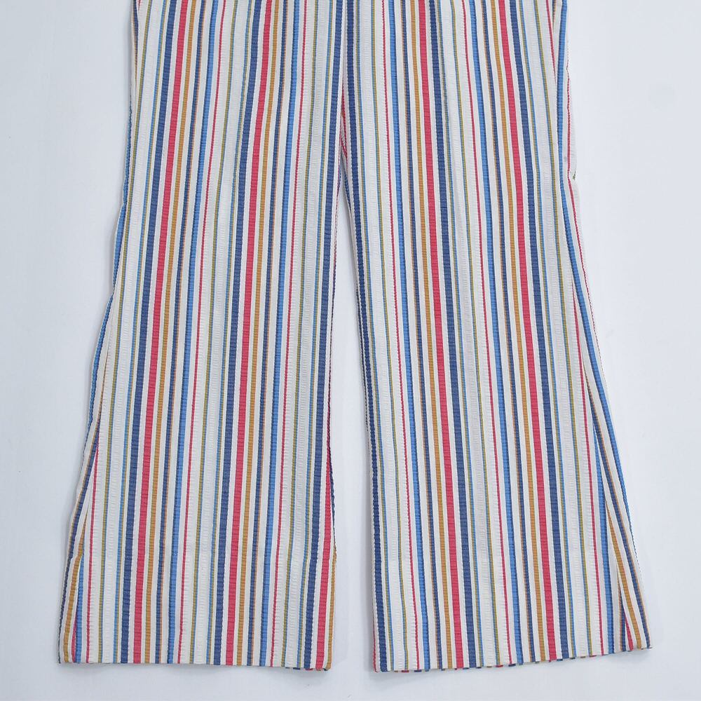 70s Vintage マルチストライプ シアサッカー スラックス TALONジップ